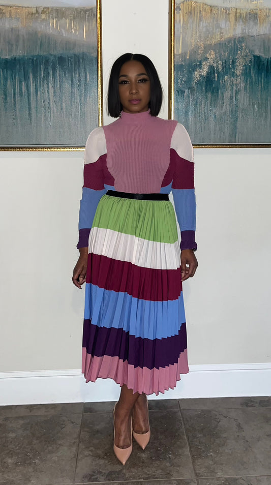 Color Block Skirt Set