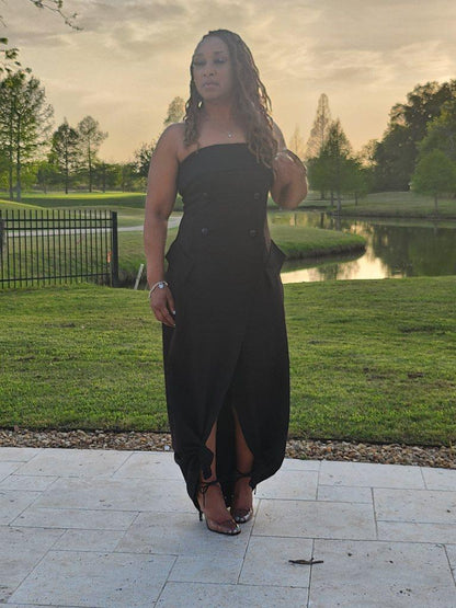 Tuxedo Halter Dress